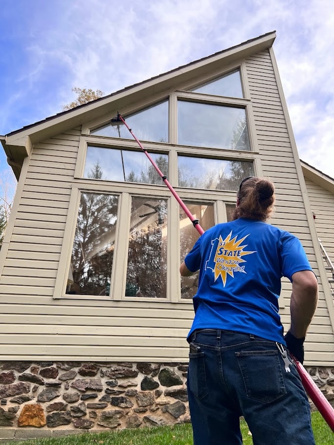 1st State Window Cleaning van at residential home
